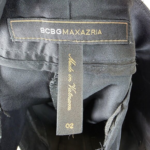 BCBGMAXAZRIA Pants Womens 2 Black Wool Blend Dress Straight Leg Stretch PLL2C914 - Picture 9 of 12